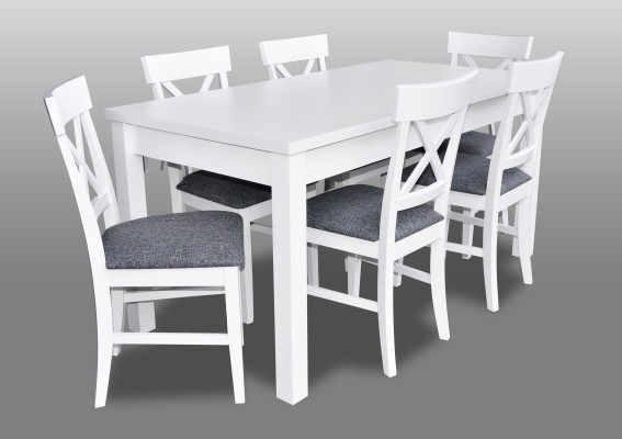 Country house style furniture dining room suite dining set table + 6x chairs