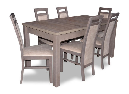 Noble Wood Table Suite Set 7 pieces. Living dining room 6x armchair chair seat