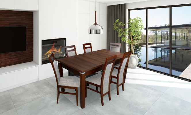 Complete Set Dining table + 6 Chairs Dining room Set Wood Ess Group Tables Table 7pcs