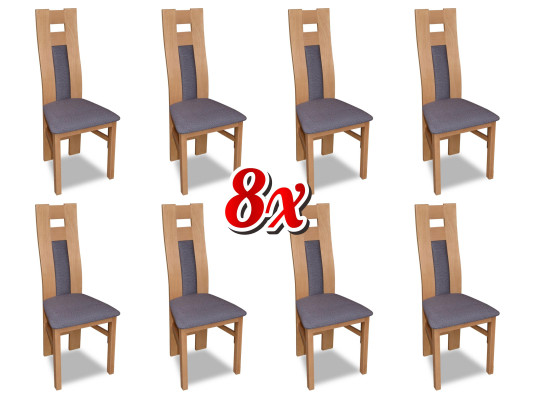 Suite Complete 8x Designer Chair Set Dining room Lehn Upholstery Seat Chairs Fabric