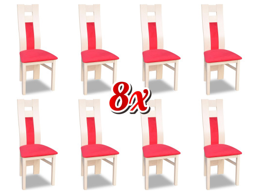 Suite Complete 8x Designer Chair Set Dining room Lehn Upholstery Seat Chairs Fabric