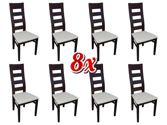 Group Seat Upholstery Lehn Chairs Suite Wood Solid Luxury Armchair Set 8x Chair