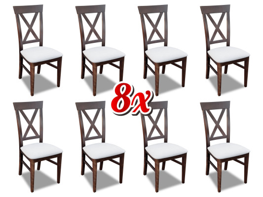 Suite Complete 8x Designer Chair Set Dining room Lehn Upholstery Seat Chairs new