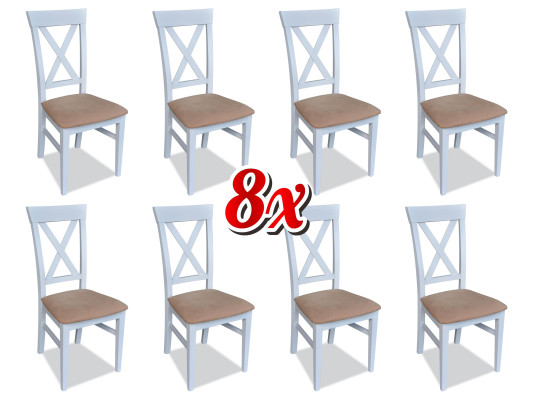 Suite Complete 8x Designer Chair Set Dining room Lehn Upholstery Seat Chairs new