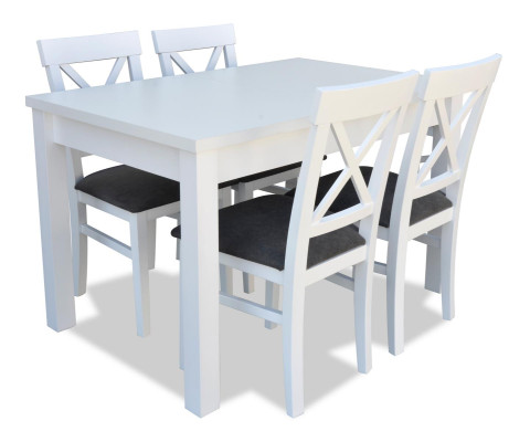Design Wood Dining room Set Table 4x Lehn Chairs Set Suite Upholstery 5tlg Lehn