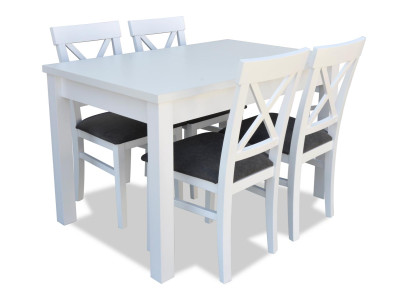 Design Wood Dining room Set Table 4x Lehn Chairs Set Suite Upholstery 5tlg Lehn