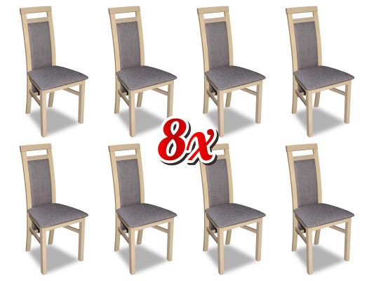 Dining room Chairs Textile Group Suite Wood Set 8x Chair Set Armchair Suite