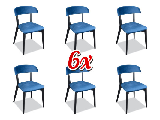 Suite Set Complete Design Armchair 6x Chairs Upholstery Textile Fabric Dining set