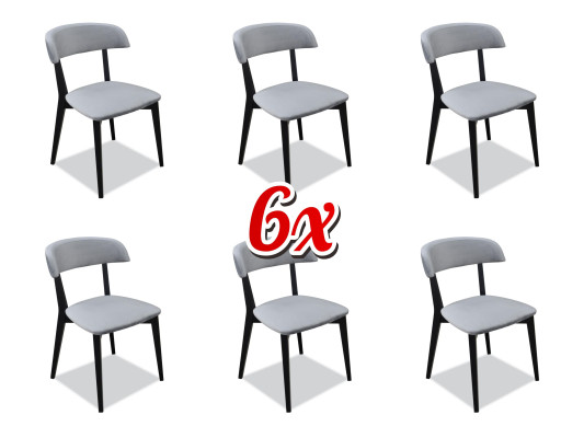 Suite Set Complete Design Armchair 6x Chairs Upholstery Textile Fabric Dining set