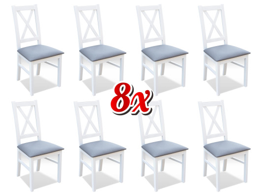 Designer Wood Fabric Upholstery Chairs Gastro Dining room Textile Set 8x Armchair Chair