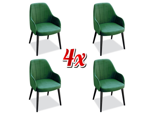 Kitchen Chairs Elegant Dining room Fabric new Set 4x Armchair Chair Design Wood Textile