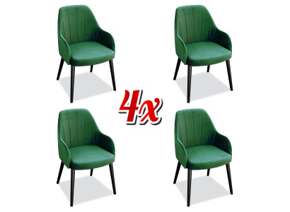 Kitchen Chairs Elegant Dining room Fabric new Set 4x Armchair Chair Design Wood Textile