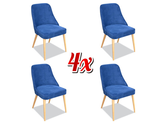 Elegant Modern Chair Wood Dining Room Furniture Set 4x Chair Luxury new Blue new