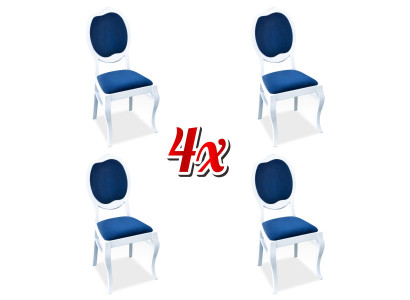White 4X Chairs Group Set Suite Dining room Armchair Italian Wood Chair new