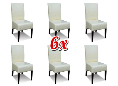Dining room Suite Wood Lehn Leather Textile Chair 6x Chairs Group Set Armchair