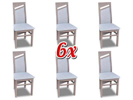 Dining room chair Fabric Upholstery Chair Gastro Dining room Set 6x Solid wood Armchair