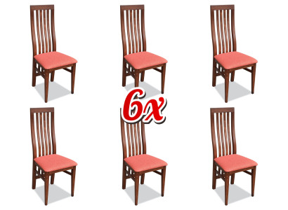 Suite Wood Lehn Upholstery Chairs Textile Dining room Set 6x Armchair Chair Group