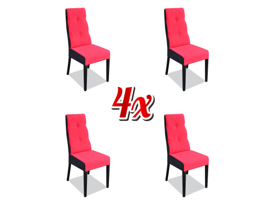 Set 4x Armchair Chair Design Wood Textile Upholstery Chairs Gastro Dining room Fabric new