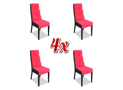 Set 4x Armchair Chair Design Wood Textile Upholstery Chairs Gastro Dining room Fabric new