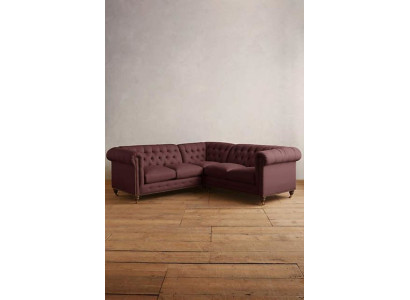 Chesterfield Corner sofa Couch Designer Upholstery Corner Textile Sofa Suite 1013-14