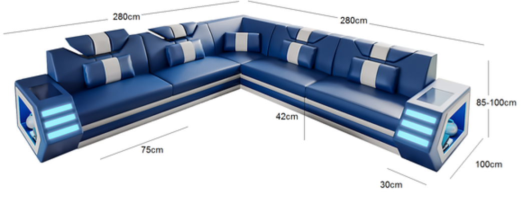 Living landscape leather sofa couch upholstery corner sofa sofa big XXL sofa set