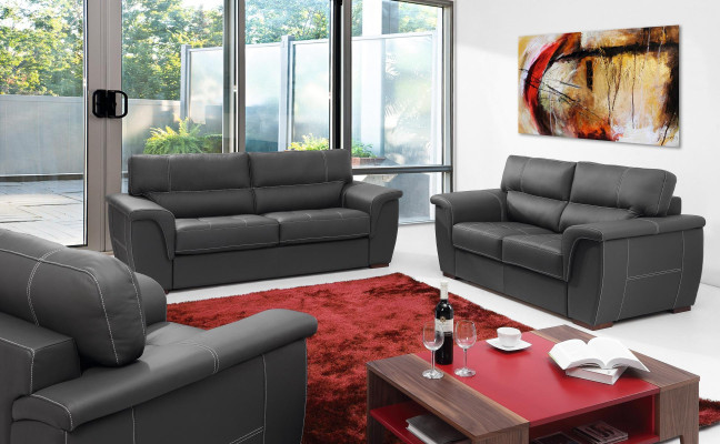 Leather Design Couch Upholstery Seat Suite Sofa 2+1+1 Leather Sofas new