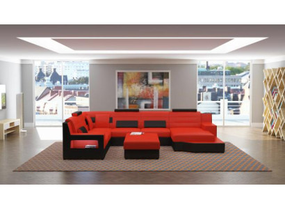 Living landscape Corner sofa Sofa Couch Upholstery Suite Leather sofa Sofa bed Immediately