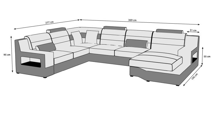Living landscape Corner sofa Sofa Couch Upholstery Suite Leather sofa Sofa bed Immediately