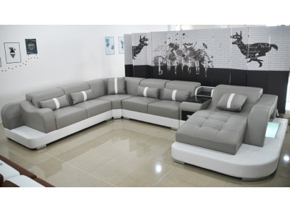 Leather Sofa Sofa Modern Leather Design Corner sofa Couch Textile Upholstery Living landscape
