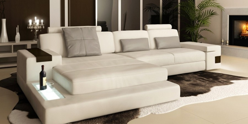 Corner sofa Couch Upholstery Living landscape Corner Suite Corner Leather Textile Sofa L-shape