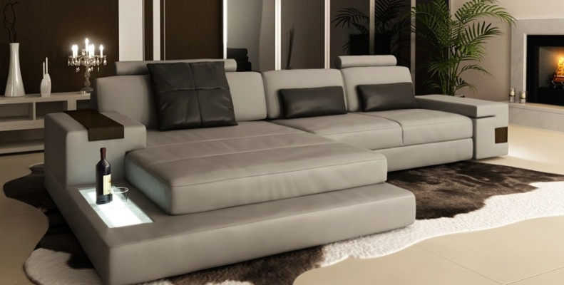 Corner sofa Couch Upholstery Living landscape Corner Suite Corner Leather Textile Sofa L-shape