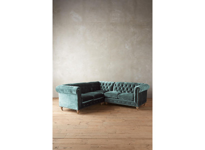 Corner sofa Chesterfield Leather Sofa Sofa Couch Textile Fabric Upholstery Corner new