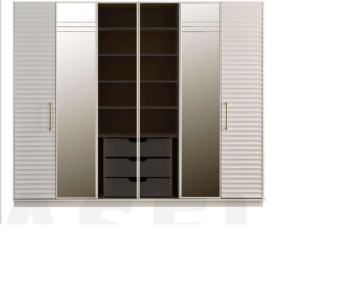 Modern double bed 2x bedside tables wardrobe bedroom set 4 pieces