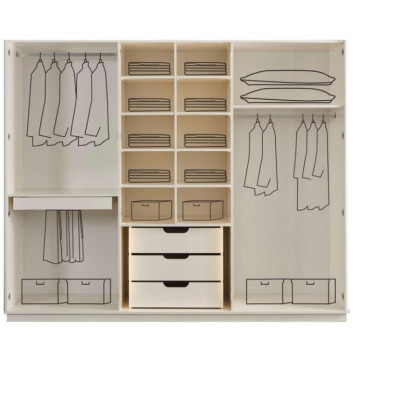 Modern double bed 2x bedside tables wardrobe bedroom set 4 pieces