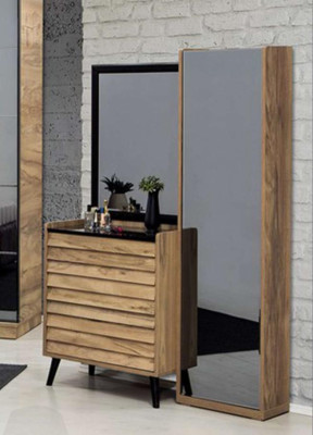 Bedroom Furniture Designer Upholstered bed 2x Bedside tables Wardrobe