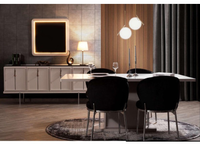 Dining room Suite Modern set Dining table 4x upholstered chairs Sideobard 7 pieces