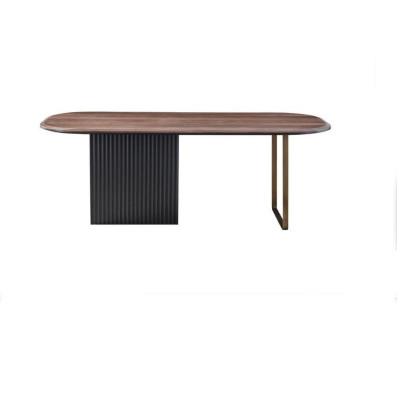 Designer Dining room set Modern Brown Chairs Wood Dining table 5-piece set