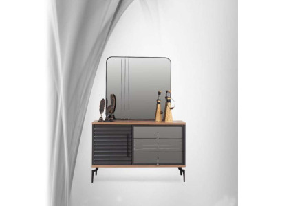Stylish Brown Dresser Rectangular Mirror Elegant Bedroom Set