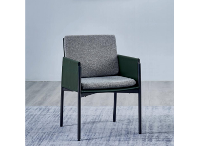Gray Armrest Chair Stylish Single Seater Luxury Upholstered Chair Modern