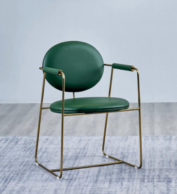 Green Stainless Steel Chair Designer Armchair Luxurious Single Seater Modern Furniture