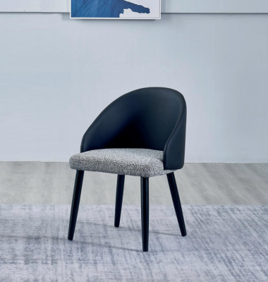 Gray-Blue dining room chair Luxury single seater Upholstered furniture wooden chairs