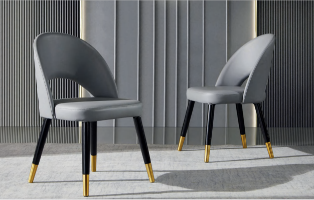 Modern Gray Dining room Chair 1-Seater Designer Single Seater Wooden Chairs