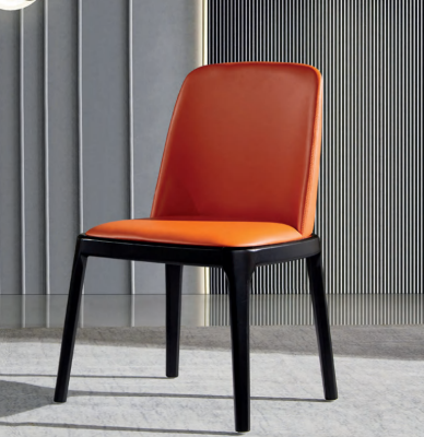 Orange-black dining room chair Stylish armchairs Modern wooden chair