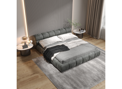 Low Gray Bedroom Bed Designer Double bed Modern Style