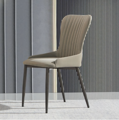 Gray upholstered chair modern dining room seating furniture designer single seater new