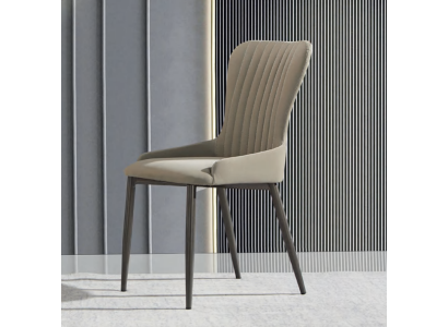 Gray upholstered chair modern dining room seating furniture designer single seater new