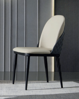 White & Gray Single Seater Modern Dining room Chairs Recliner Wood Furniture