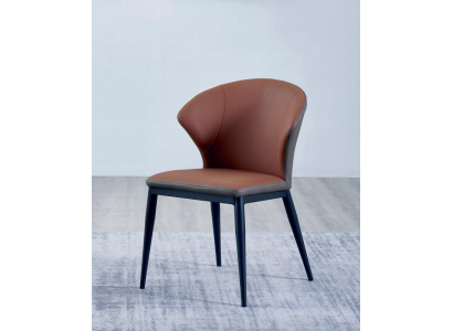 Dining room Black -Brown Chair Textile Single Seater Designer Armchairs
