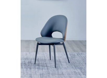 Gray single seater designer dining room upholstered chairs luxury wood furniture new