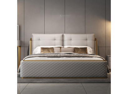 Designer White Bedroom Bed Luxury Double Beds Wooden Frame Modern